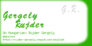 gergely rujder business card